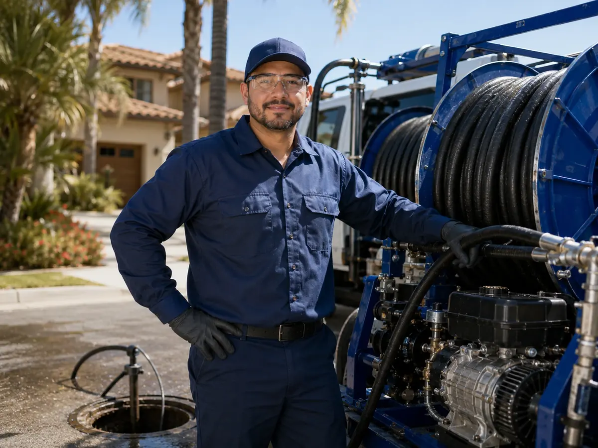 Hydro jet sewer cleaning in Calimesa
