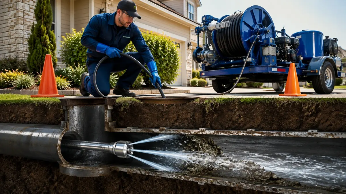Main Sewer Line Hydro Jet Cleaning in Calimesa